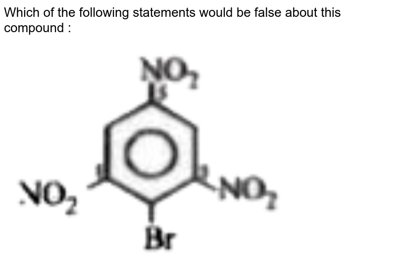 Which of the following statements would be false about this compound :