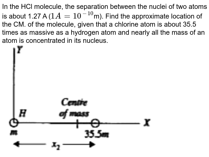 In HCl molecule the separation between the nuclei of the two atoms
