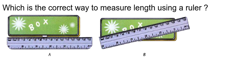 Which is the correct way to measure length using a ruler ?