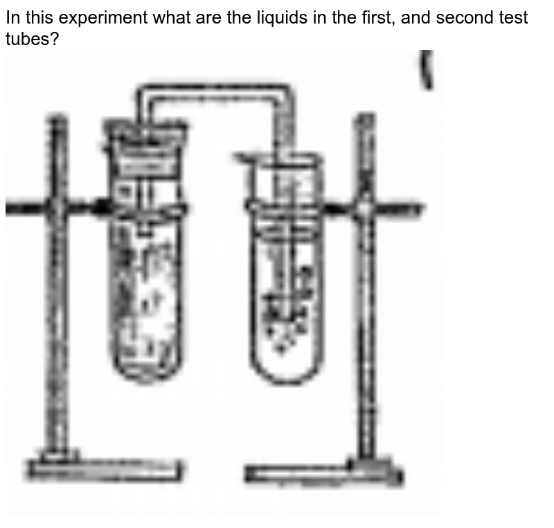 In this experiment what are the liquids in the first, and second test tubes?