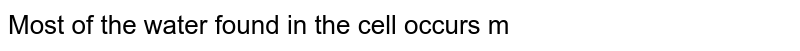 Most of the water found in the young cell occurs in