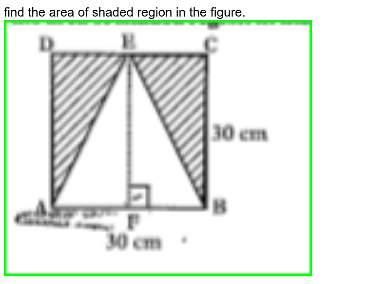 find the area of shaded region in the figure.