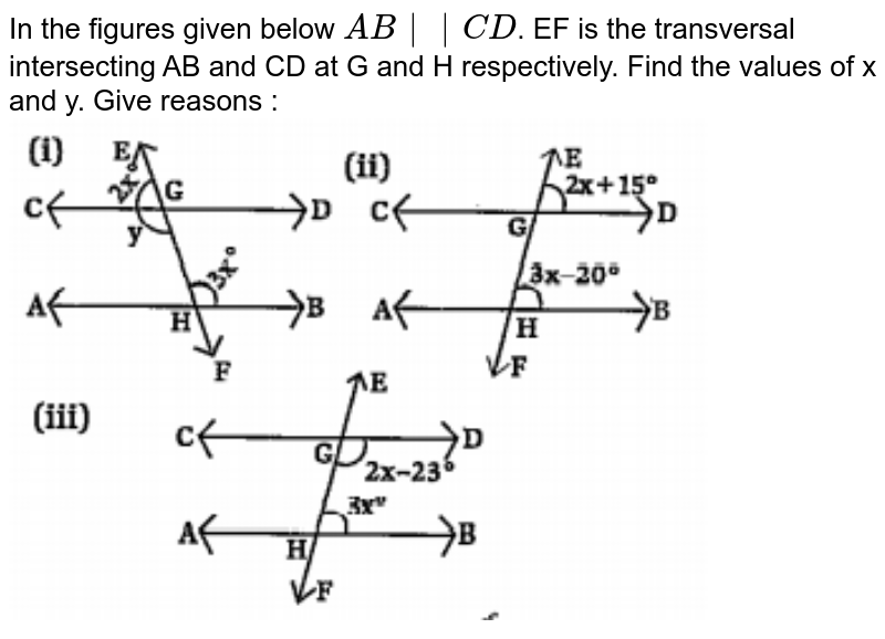 In the figures given below AB |\| CD. EF is the transversal inter