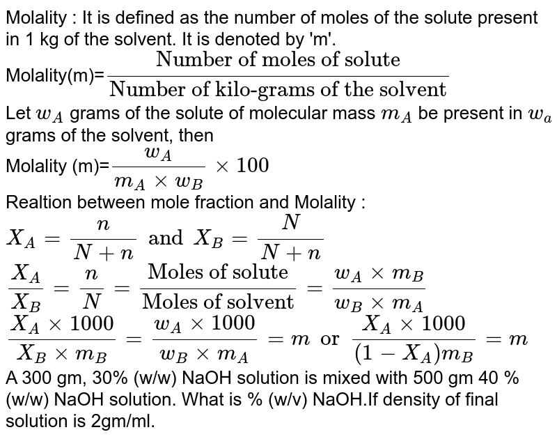 calculate the molarity of 4 w v naoh solution