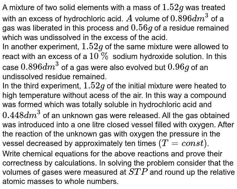 Write down equations for the reactionsAction of chlorine on lime