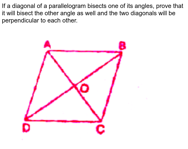 Prove That The Diagonals Of A Parallelogram Bisect Each Other 3121