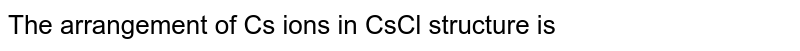 The arrangement of Cs ions in CsCl structure is