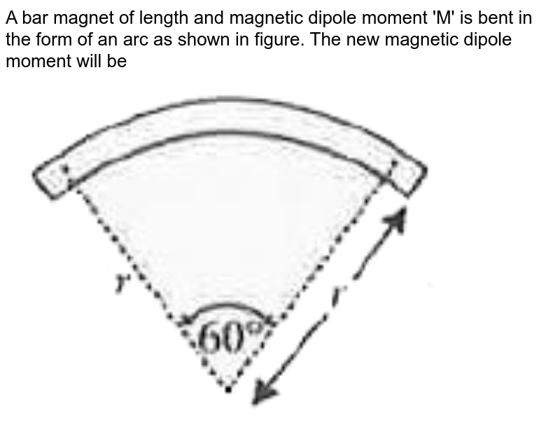 A bar of length l and dipole moment M is bent in t