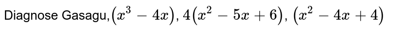 Diagnose Gasagu, (x^3-4x) , 4(x^2-5x+6) , (x^2-4x+4)