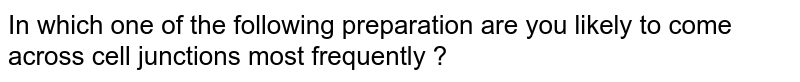 In which one of the following preparation are you likely to come across cell junctions most frequently ?