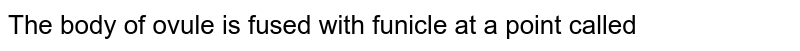 The body of ovule is fused with funicle at a point called