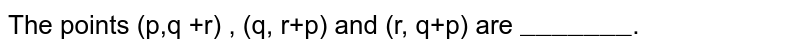 The points (p,q +r) , (q, r+p) and (r, q+p) are "_______" .