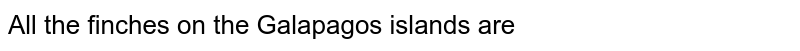All the finches on the Galapagos islands are
