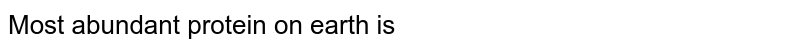 Most abundant protein on earth is