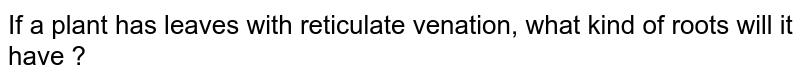 If a plant has leaves with reticulate venation, what kind of roots will it have ?
