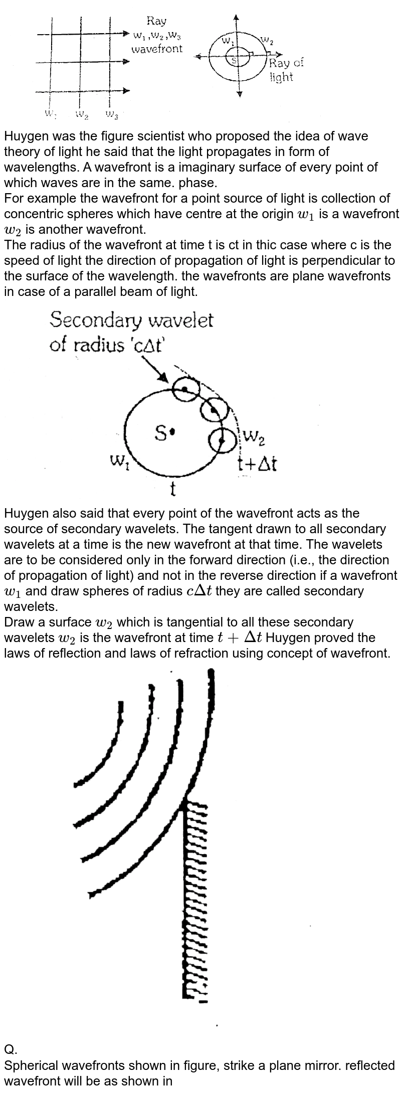 how-are-wavefront-and-secondary-wavelets-defined-verify-laws-of-r