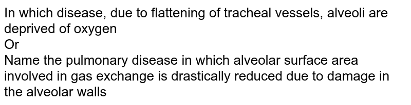 In which disease, due to flattening of tracheal vessels, alveoli