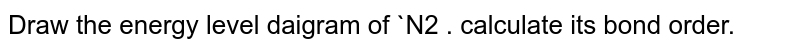 Draw the energy level daigram of N2 . calculate its bond order.