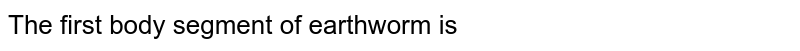 The first body segment of earthworm is