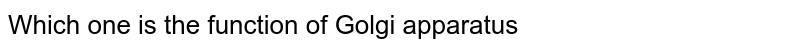 Which one is the function of Golgi apparatus