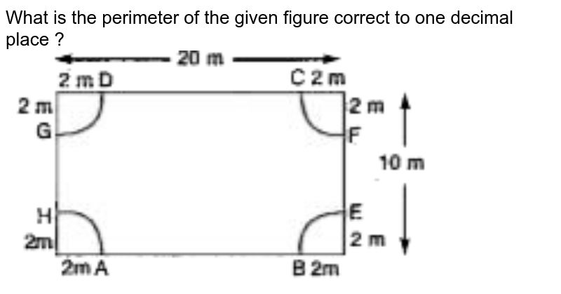 What is the perimeter of the given figure correct to one decimal place ?