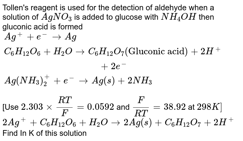 Tollens reagent is used for the detection of aldehydes. When a sol