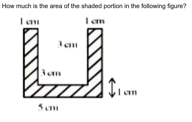 How much is the area of the shaded portion in the following figure?