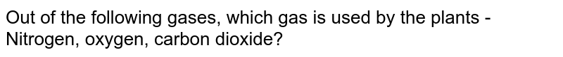 Out of the following gases, which gas is used by the plants - Nitrogen, oxygen, carbon dioxide?