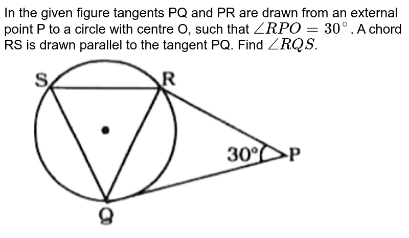 In The Given Figure O Is The Centre Of A Circle PT And PQ Are Ta