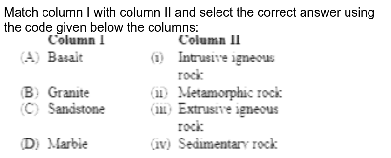 Match column I with column II and select the correct answer using the code given below the columns: <br> <img src="https://doubtnut-static.s.llnwi.net/static/physics_images/DSH_OBJ_MCQ_GS_SEC_B_C02_E01_088_Q01.png" width="80%"> 