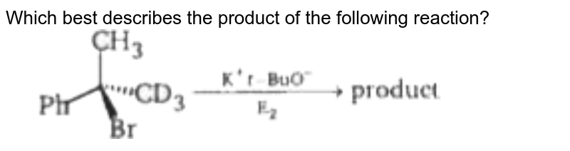 Which best describes the product of the following reaction?