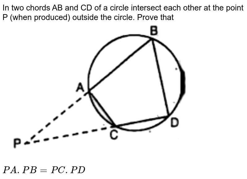 Two Chords Ab And Cd Of A Circle Intersect At A Point P Outside Th