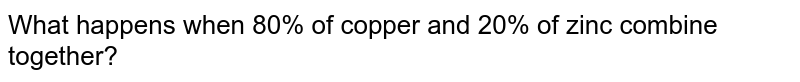 What happens when 80% of copper and 20% of zinc combine together?