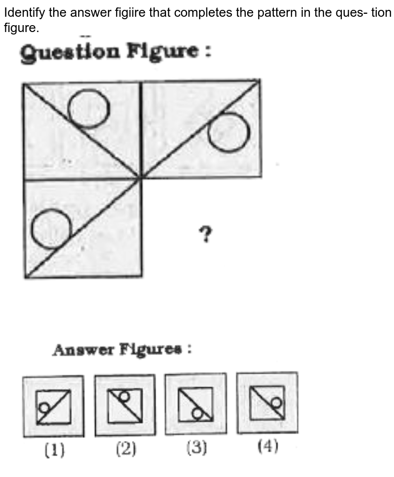 Identify the answer figiire that completes the pattern in the ques- tion figure.