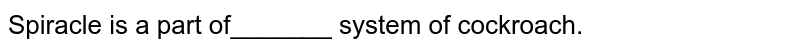 Spiracle is a part of_______ system of cockroach.