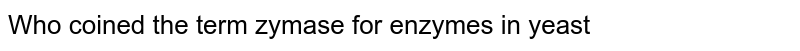 Who coined the term zymase for enzymes in yeast
