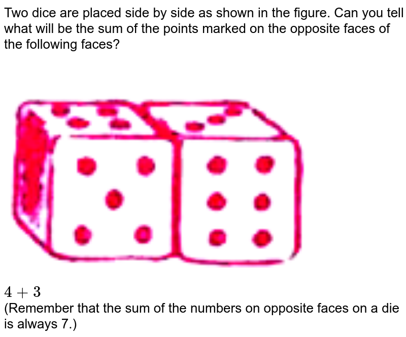 Dice are cubes where the sum of the numbers on the opposite faces