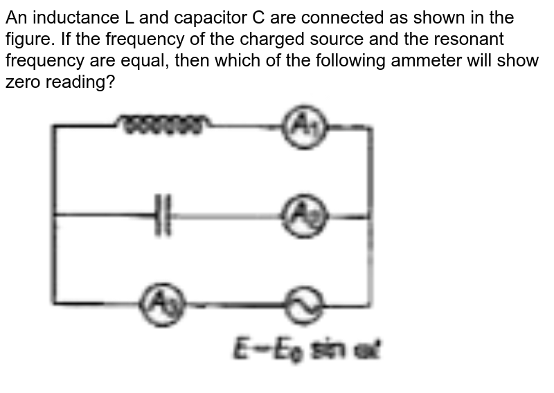 An inductor L and capacitor C are connected in the circuit as show