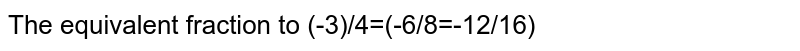 The equivalent fraction to (-3)/4=(-6/8=-12/16)