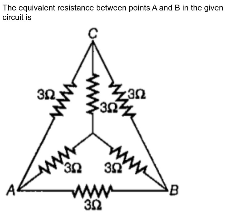 What is the equivalent resistance between points A and B in the gi