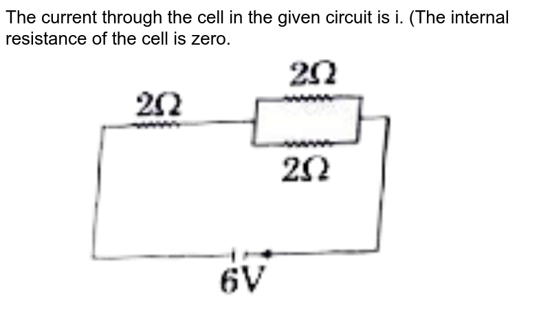 The current through the cell in the given circuit is i. (The internal resistance of the cell is zero.