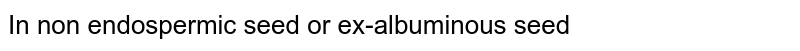 In non endospermic seed or ex-albuminous seed