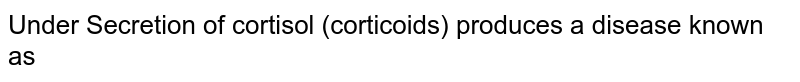 Under Secretion of cortisol (corticoids) produces a disease known as