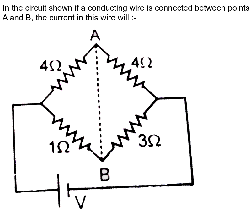 In the circuit shown if a conducting wire is connected between po