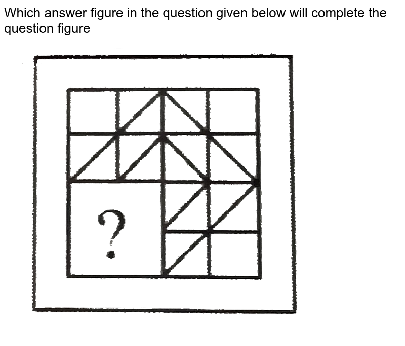 Which answer figure in the question given below will complete the question figure