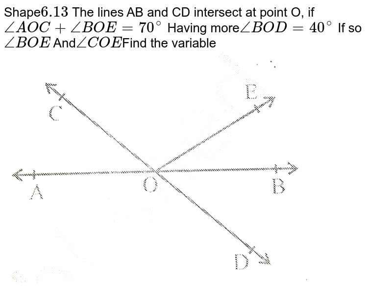 In The Figure Lines AB And CD Intersect At O. If ∠ AOC + ∠ BOE = 7