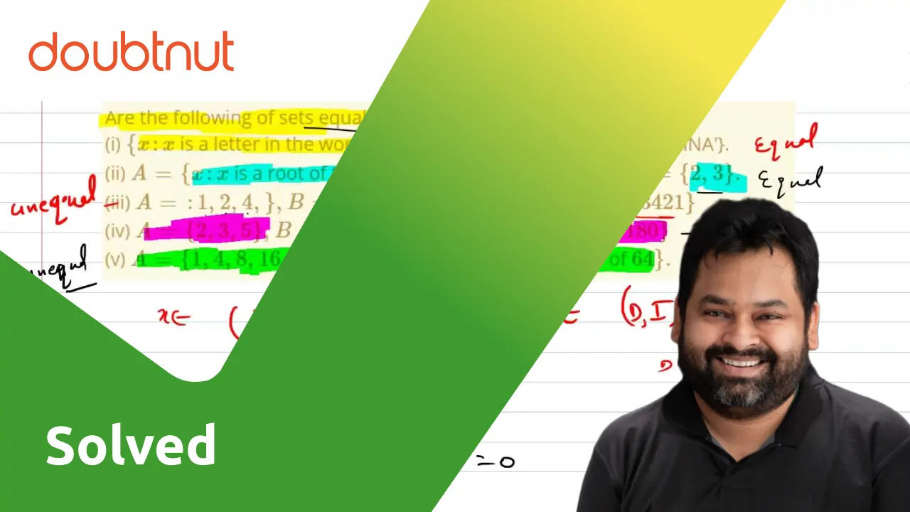 Are the following of sets equal ? (i) {xx is a letter in the word