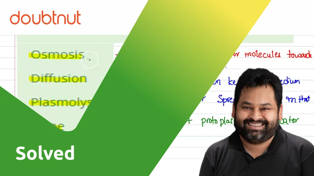 The root hair absorbs water by the process called