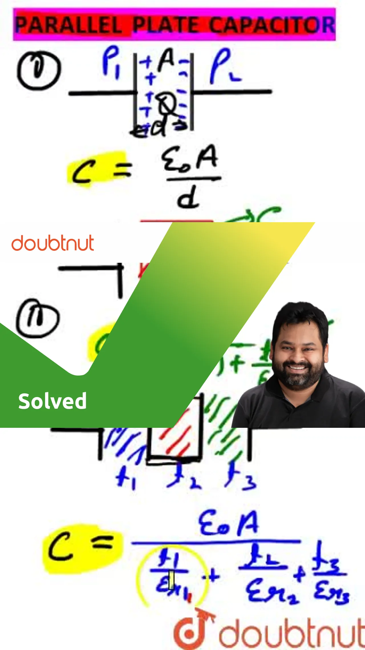 Parallel Plate Capacitors with and without Dielectric