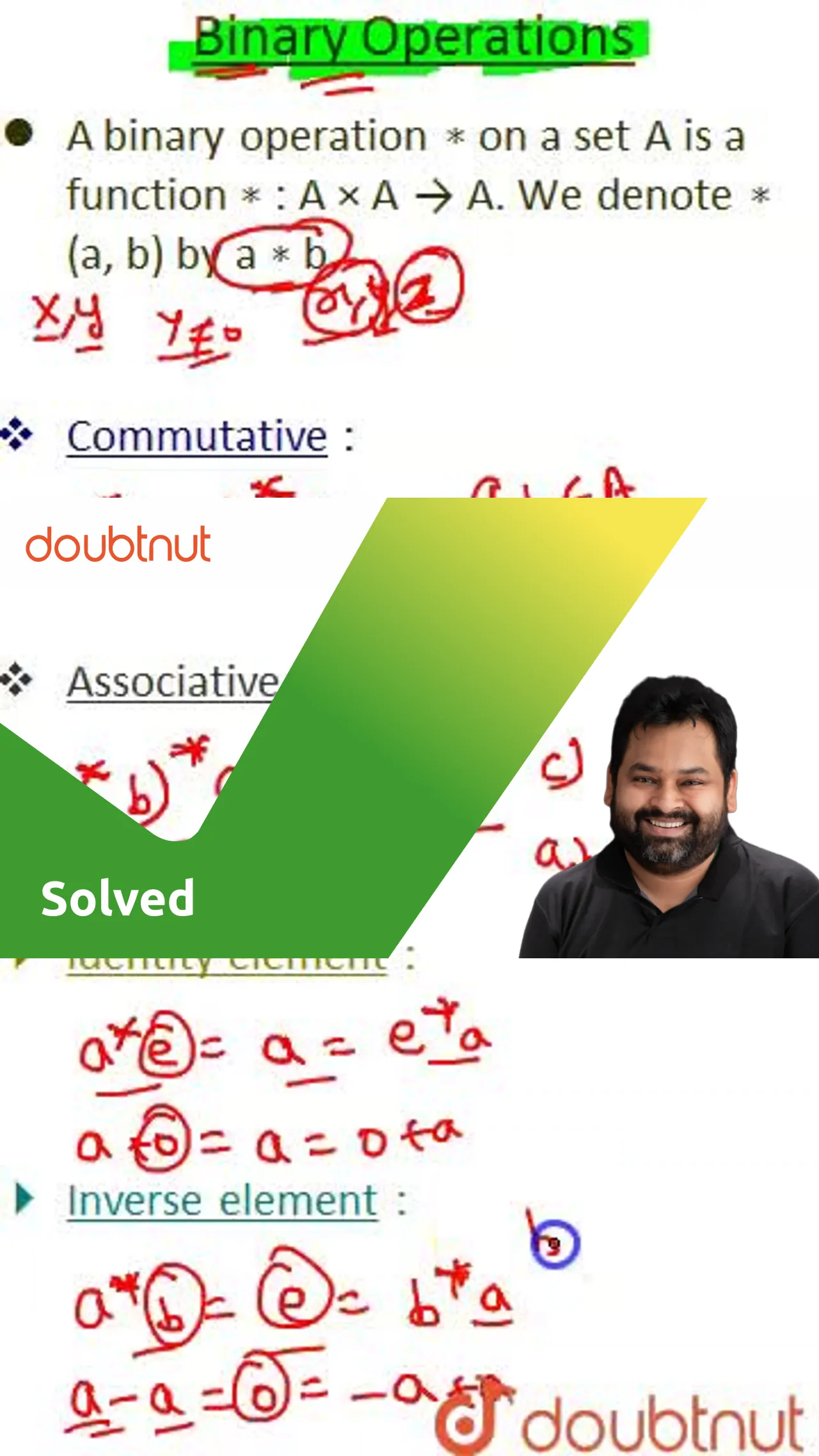 Binary Operations Definition With Example